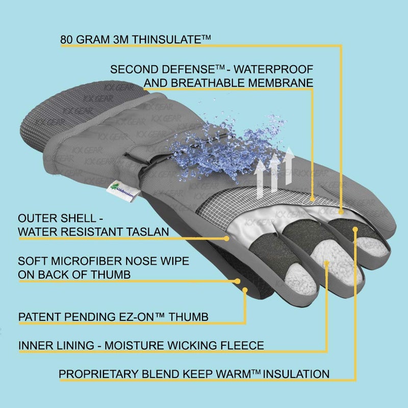 Zelda Matilda 3M 100G Thinsulate - Waterproof Warmest Winter Kids Gloves For Boys and Girls - Image 2